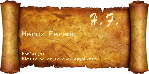 Hercz Ferenc névjegykártya